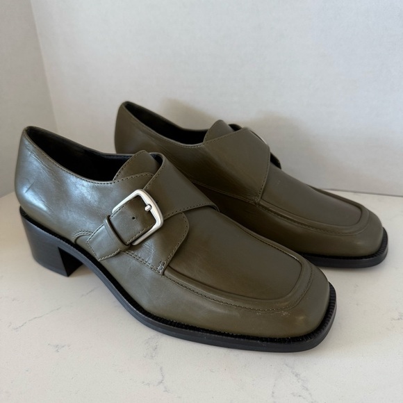 Vince Shoes - Vince Lennox Loafer Pumps | Olive Leather | Size 6 | New Without Box
